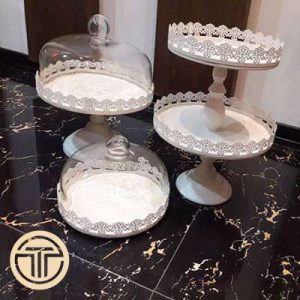 پایه کیک فلزی سفید